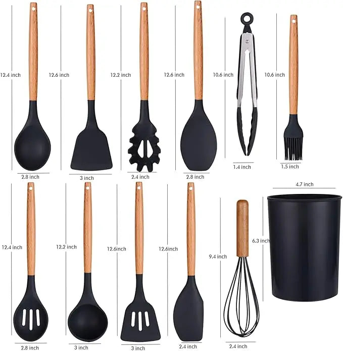 12-Piece Silicone Cooking Utensils Set