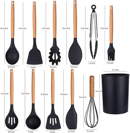 12-Piece Silicone Cooking Utensils Set