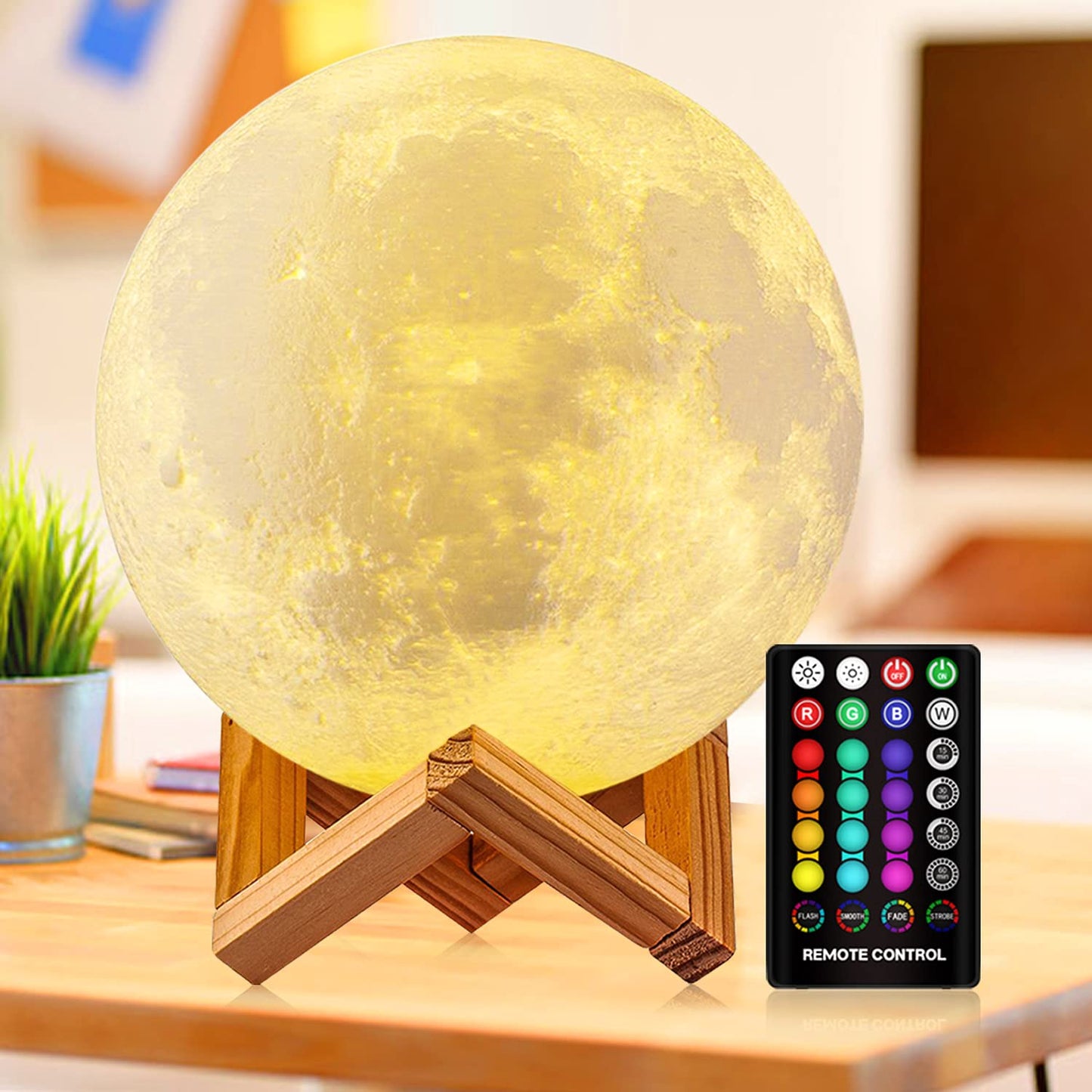 3D Moon LED Night Lamp for Bedroom Decor