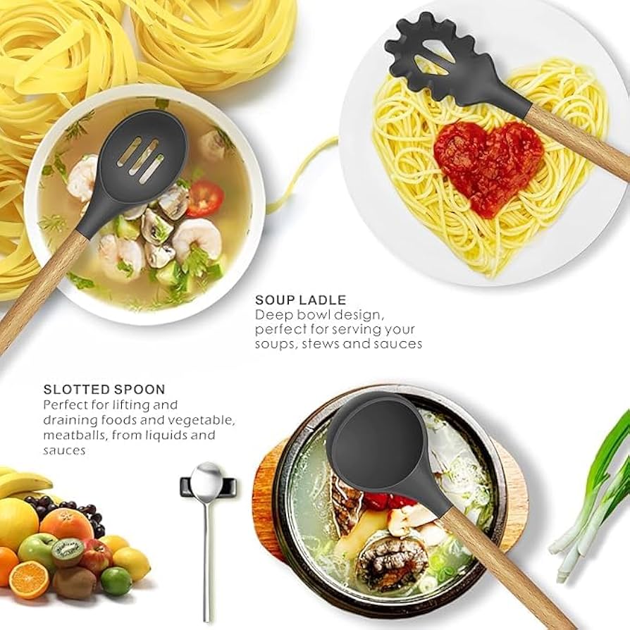 12-Piece Silicone Cooking Utensils Set
