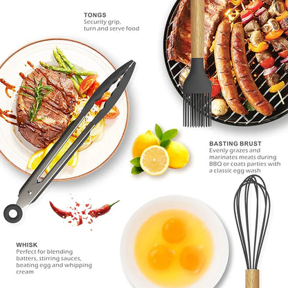 12-Piece Silicone Cooking Utensils Set