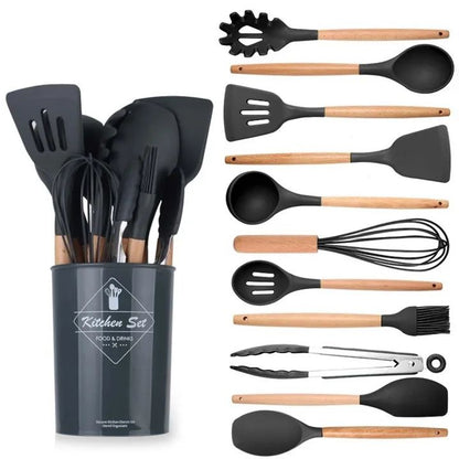 12-Piece Silicone Cooking Utensils Set